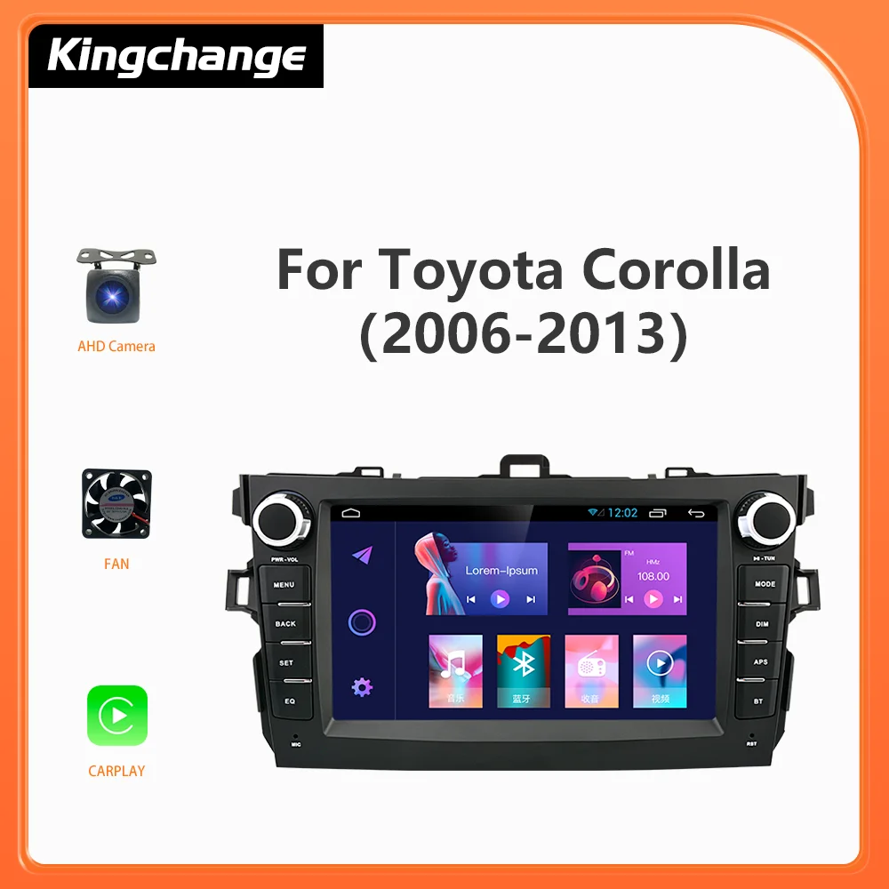 

Kingchange 8 дюймов Android для Toyota Corolla E140/150 2007 2008 2009 2010 2011 2012 2013 автомобильное Стерео Радио мультимедийный плеер динамики