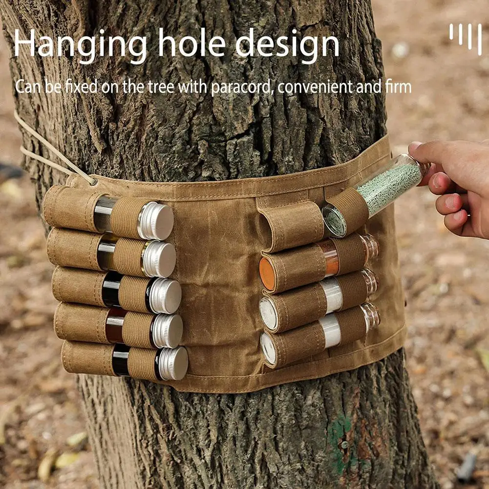 

Складная сумка для хранения специй, портативный органайзер для специй, с 9 банками для специй, товары для кемпинга