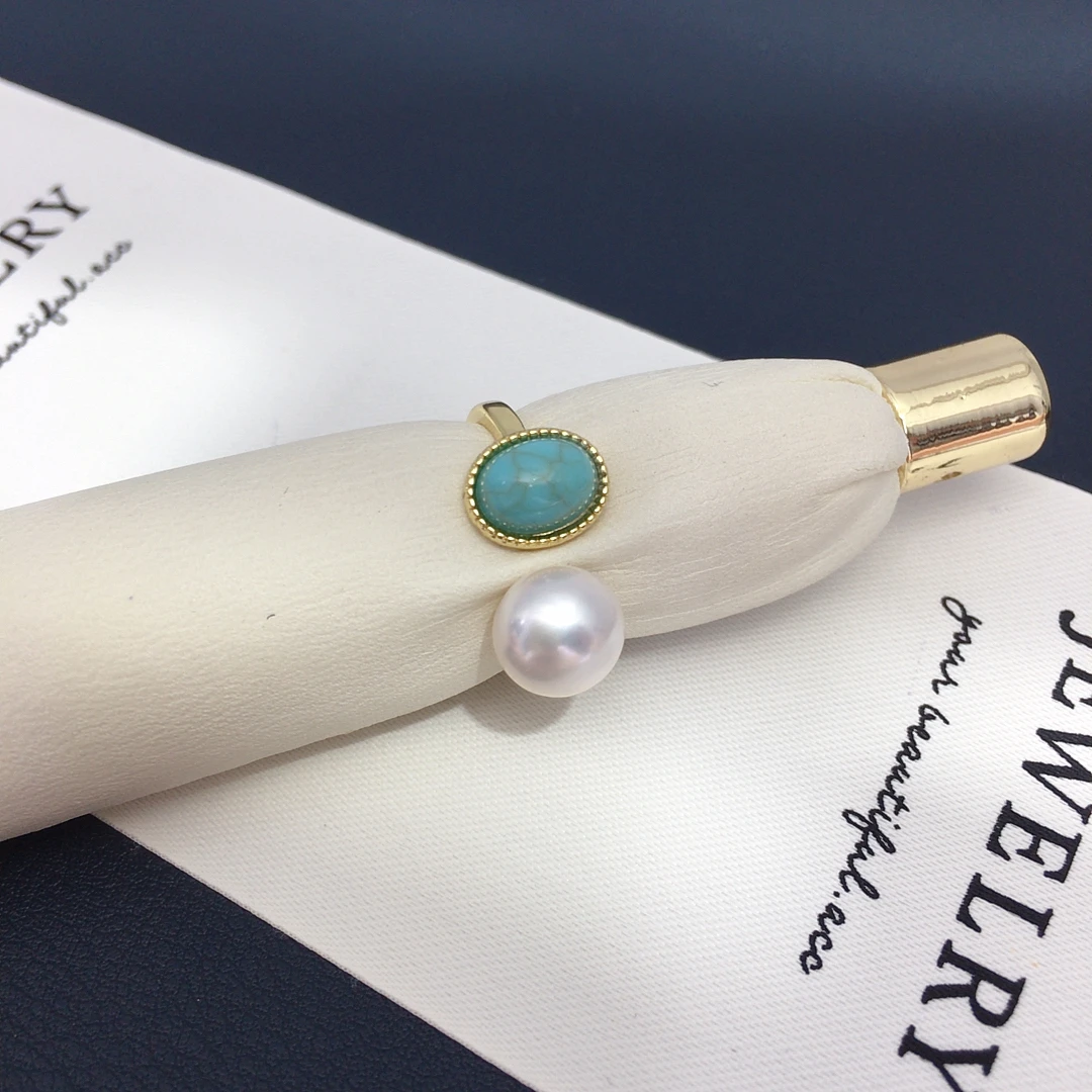 ZHBORUINI 2025 New Arrival Natural Freshwater pearl rice shaped set Fashion retro droplet shaped jewelry earrings rings pendants 5