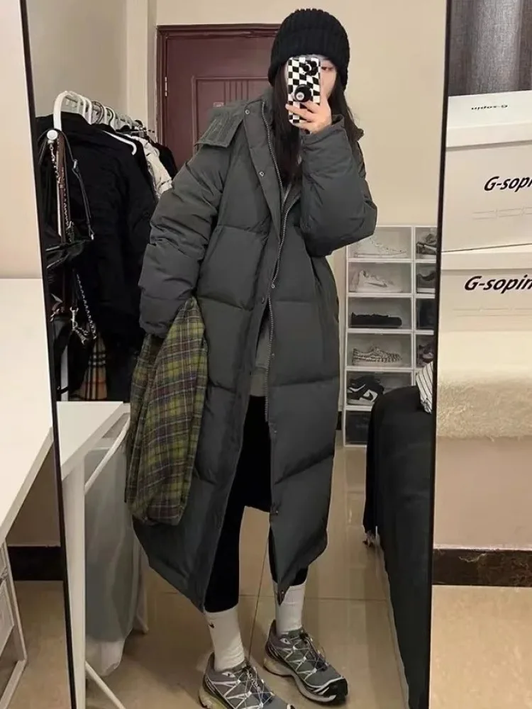 

Women's Winter Thicken Long Jacket Parkas Cotton Quilted Padding Coats Loose Zip Up Warm Overcoat Outerwears 2023