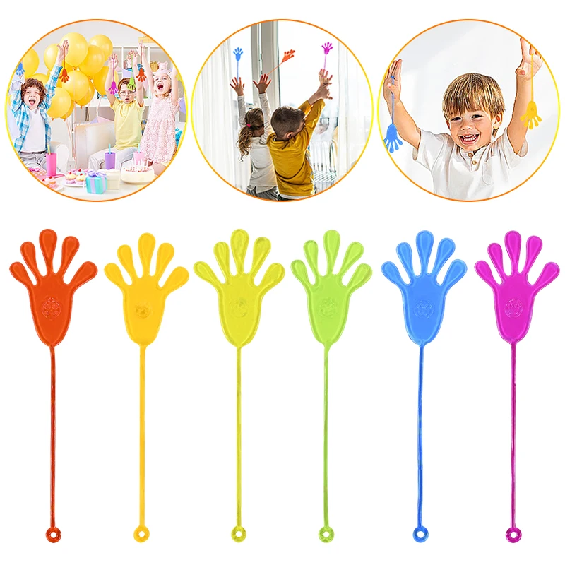 

10Pcs Classic Sticky Hands Palm Climb Toys Elastic Sticky Palm Toy Birthday Party Prank Gifts Kids Boys Girls Novelty Gift