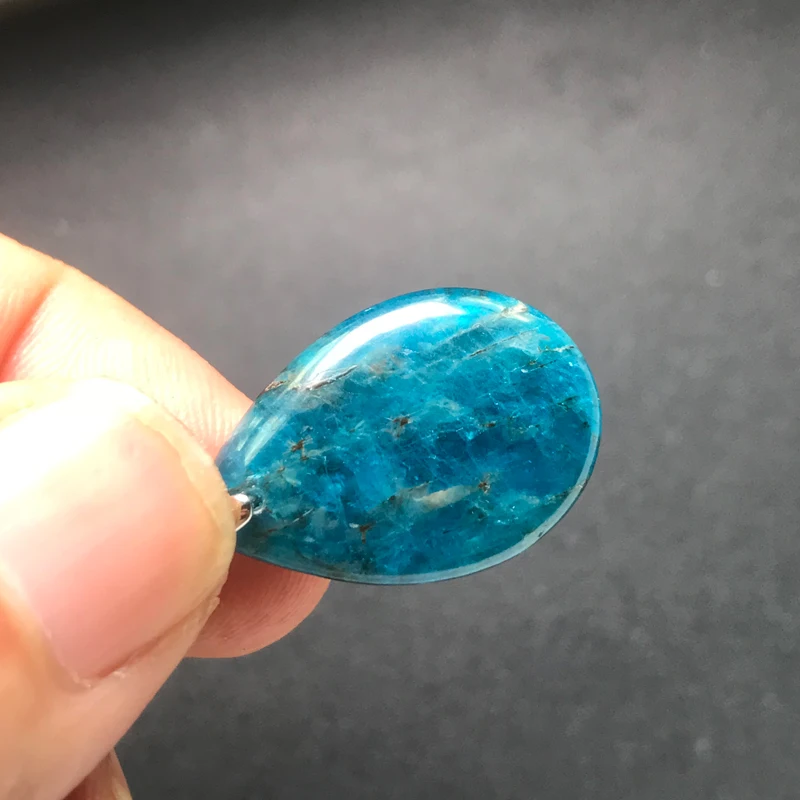 Natural Apatite Pendants Sterling 925 Silver Gemstone 17*25mm Divination Spiritual Meditation Fine Jewelry For Women Gift