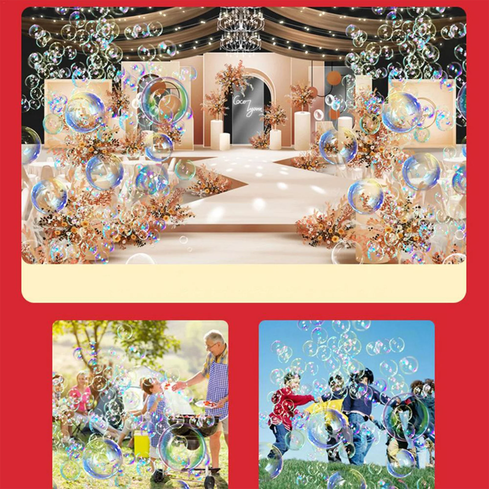 Automatic Fireworks Bubble Machine Portable Outdoor Party Toy Bubble Machine With Flash Lights for Parent-Child Outdoor Toys 5
