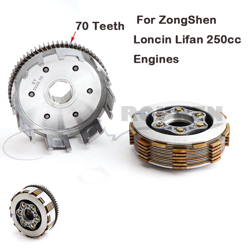 

70 Teeth Motorcycle Clutch High Performance Engine Fit For Loncin ZongShen Lifan 250cc Engines New ATV