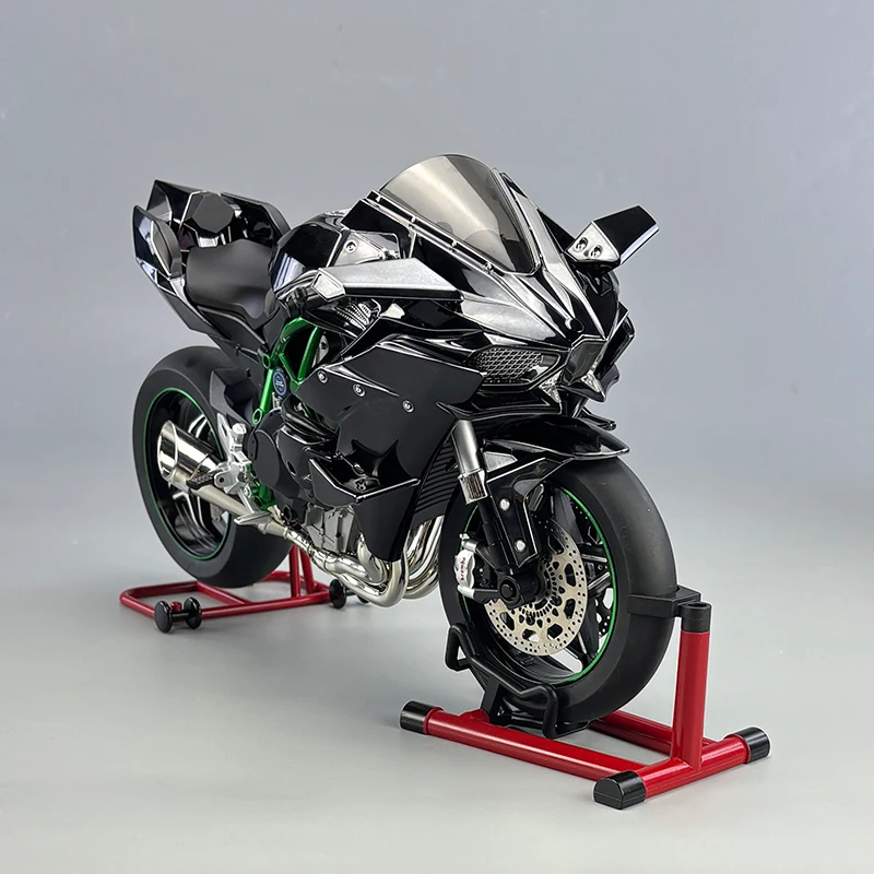 1:6 H2 Motorcycle Diecast Metal Model Cars Large size Simulation Alloy Sound Light removable collection Gifts With spray functio 4