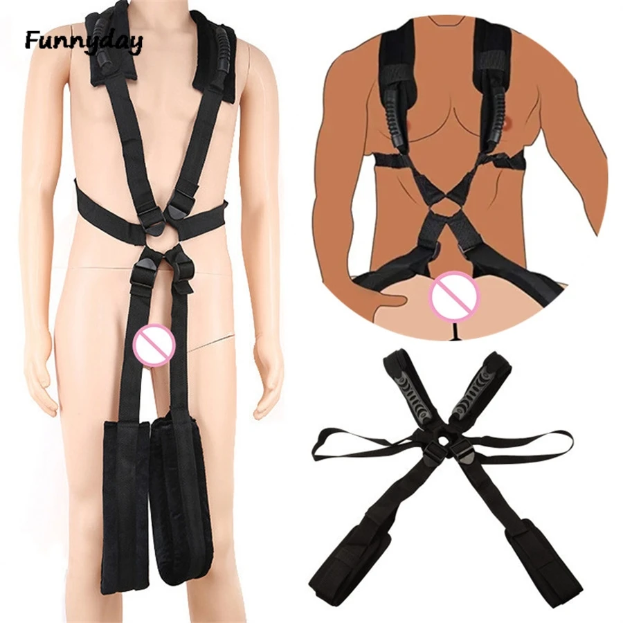 Self Bandage Restraints Belt Leg Spreader Rope Shoulder Sex Swing Adult Game Adjustable Open Legs Harness Sex Toys For Couples