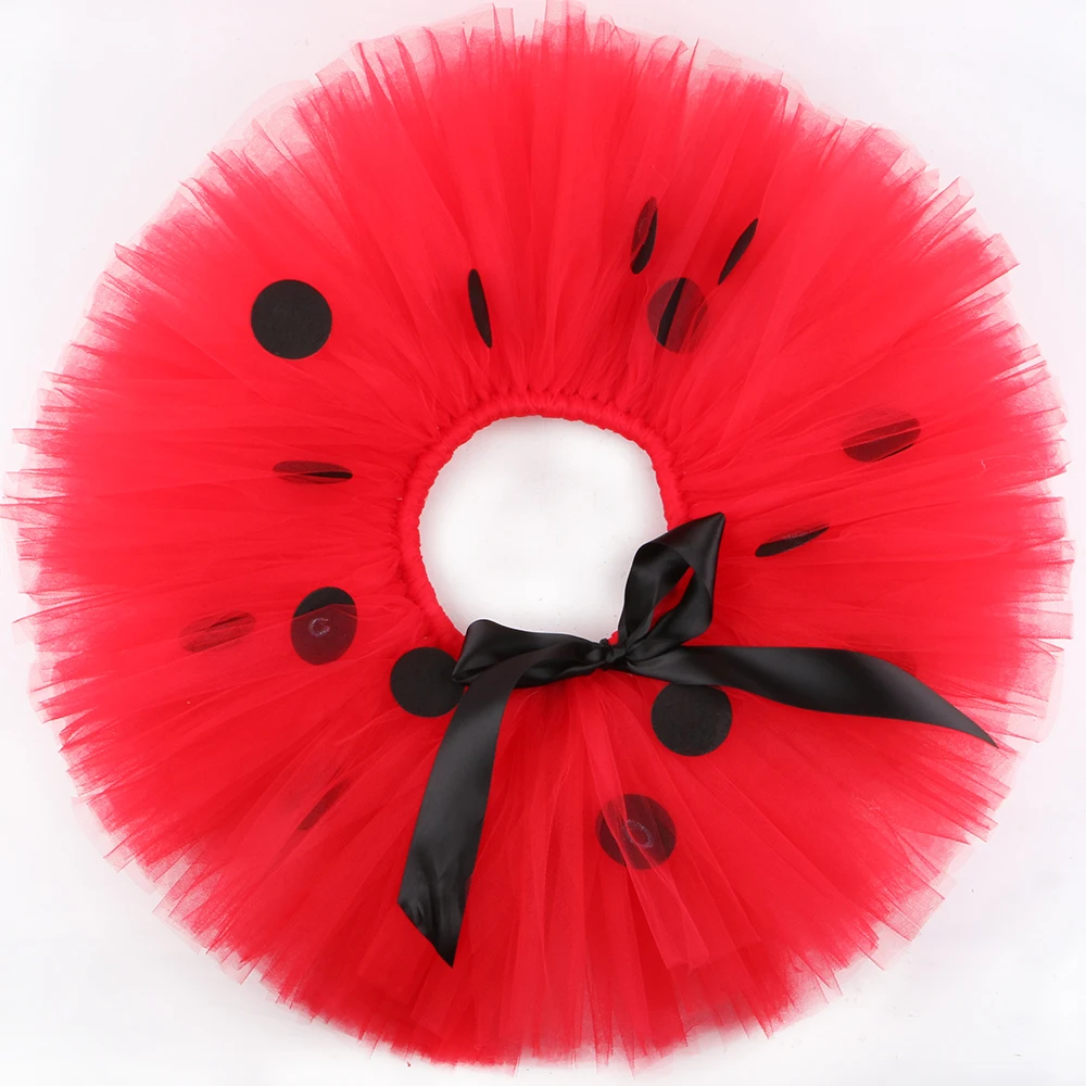 Girls Ladybird Tutu Skirt Set Red Dots Toddler Baby Tutus Fluffy Tulle