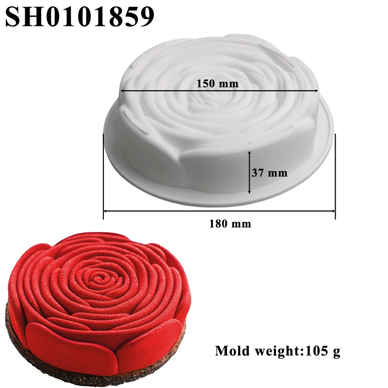 Valentine’s Day Rose Silicone Cake Mold – Non-Stick Mousse Pastry Mold for Baking, Easy... - SKU RSCM1525 - UGI Packaging