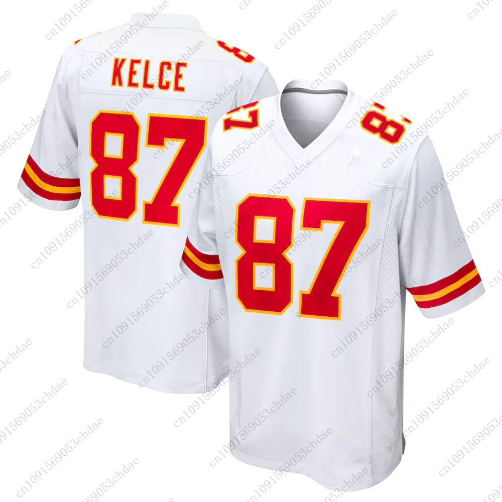 Chiefs Travis Kelce Mens Rugby Jersey #87 Breathable Quick-dry Outdoor Football Uniform For Adult&Kids