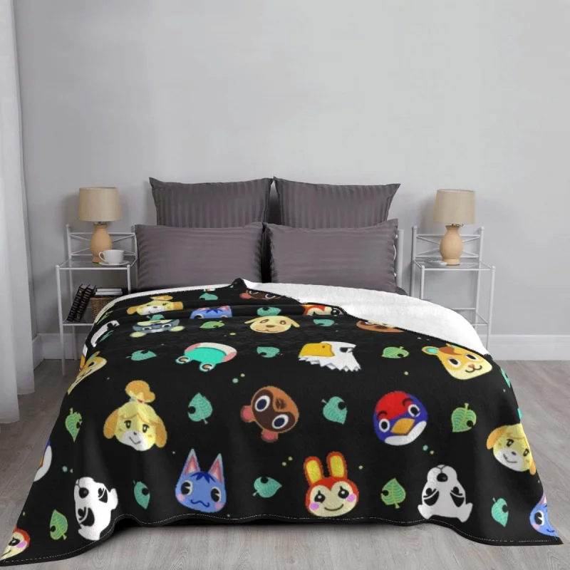 AnimalCrossingPatternBlanketHorizonsPlushThickFlannelThrow