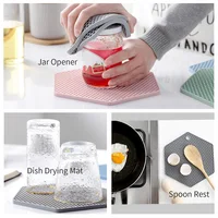 Silicone Pot Holders and Trivet mats Heat Resistant to 440°F to protect your table and countertop Non-Slip Kitchen Hot Pads 5