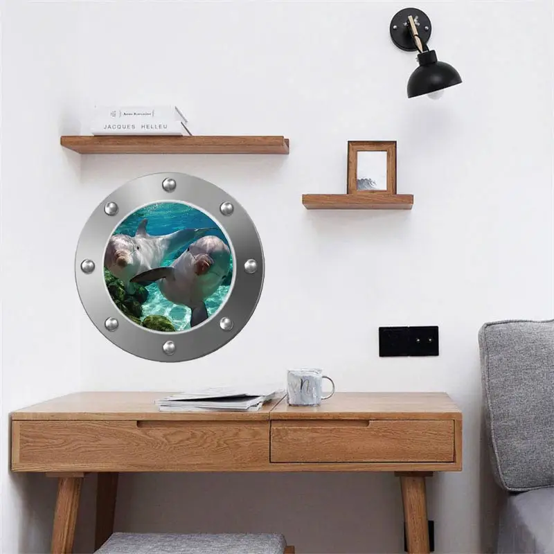 M410 Sea life Shark Fish Submarine Window Wall Stickers Refrigerator Bathroom Home Decoration Mural Art Animal Decals wall stickers