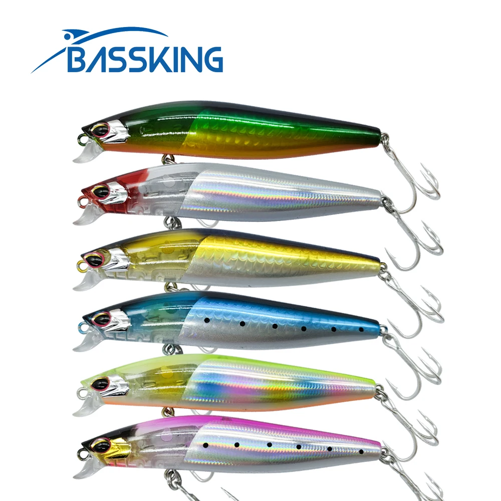 

BASSKING Floating Minnow Bait 10cm 14g Hard Bait Fishing Lure Treble Hook Swimbait Iscas Artificiais Para Pesca Fishing Wobblers