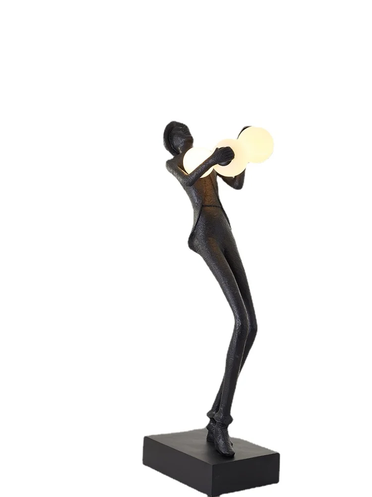 

Pqf Humanoid Art Sculpture Ball Floor Lamp Large Body Decoration