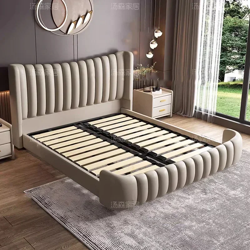 Nordic Wood Couple Bed Queen Size Multifonction Modern Lounge Bedroom Bed Storage Space Camas De Casal De Luxo Home Furniture wooden bed