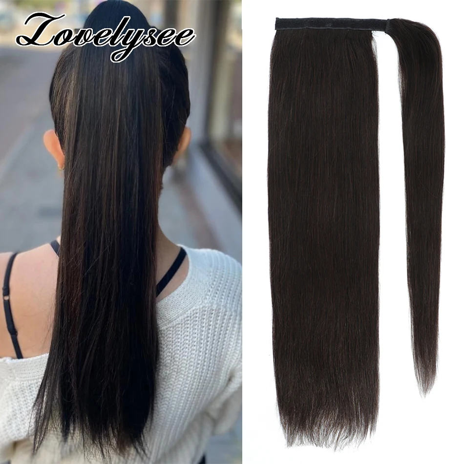 

Накладные человеческие волосы для конского хвоста, 60 г, прямые накладные волосы из 100% натуральных волос с конским хвостом, накладные волосы для женщин 14-28 дюймов