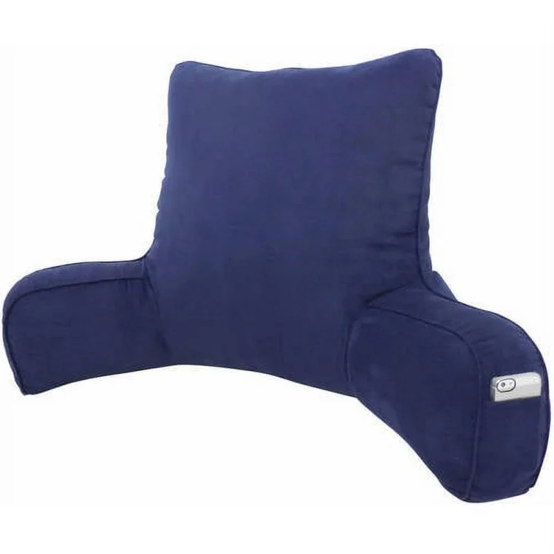 

Oversized Bed Rest Lounger Pillow - Faux Suede Fabric with Polyester Filling, Solid Eclipse Blue