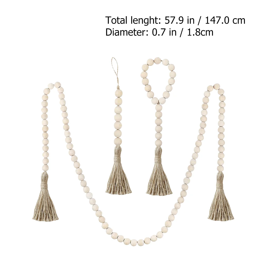 

Decorative Tassel String Garland Wooden Bead Pendant Hanging Color Home Lotus Tree