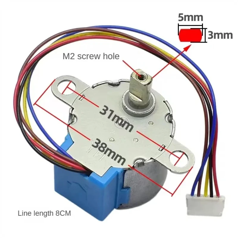 2PCS 24BYJ48 DC 5V Stepper Motor Gear Reduction Ratio 64:1 for Single Chip Microcomputer/Camera Monitoring