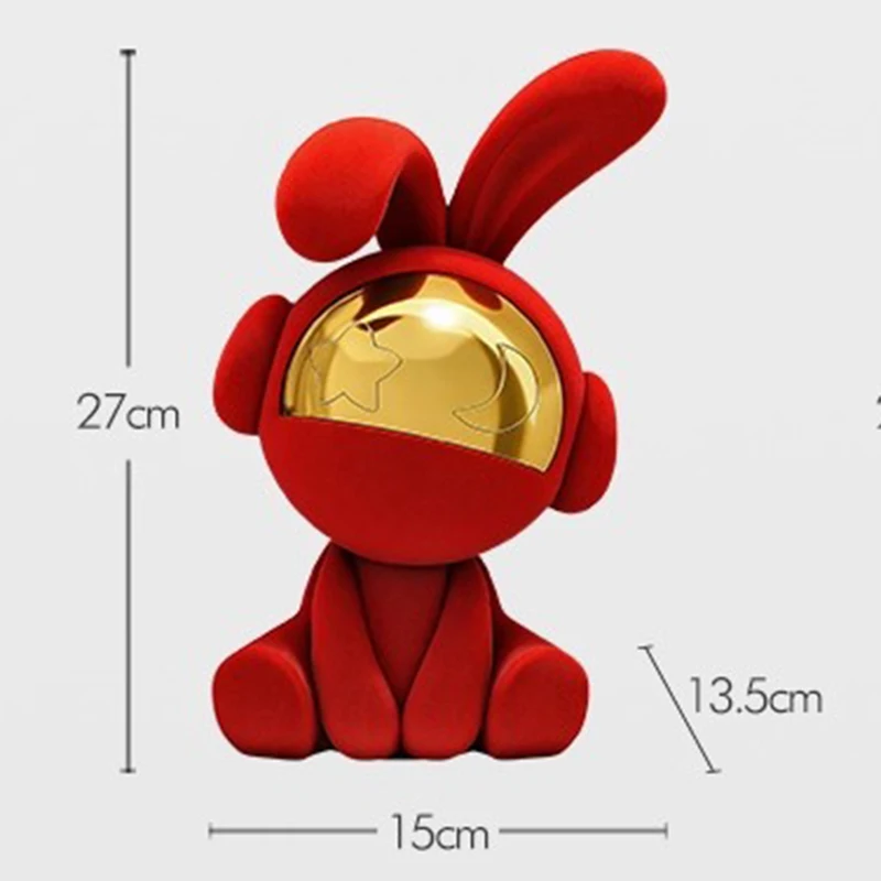 Rabbit Figurine Luxury Resin Living Room Decoration Miniature Modern Table Ornament Figurine Nordic Creative Design Miniature