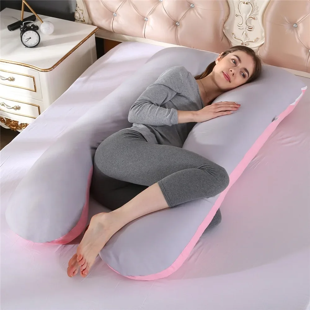 Materbity Pillow for Women Cotton Color Matching Removable Washable U-shaped Waist Support Cushion Pillow Maternity Body