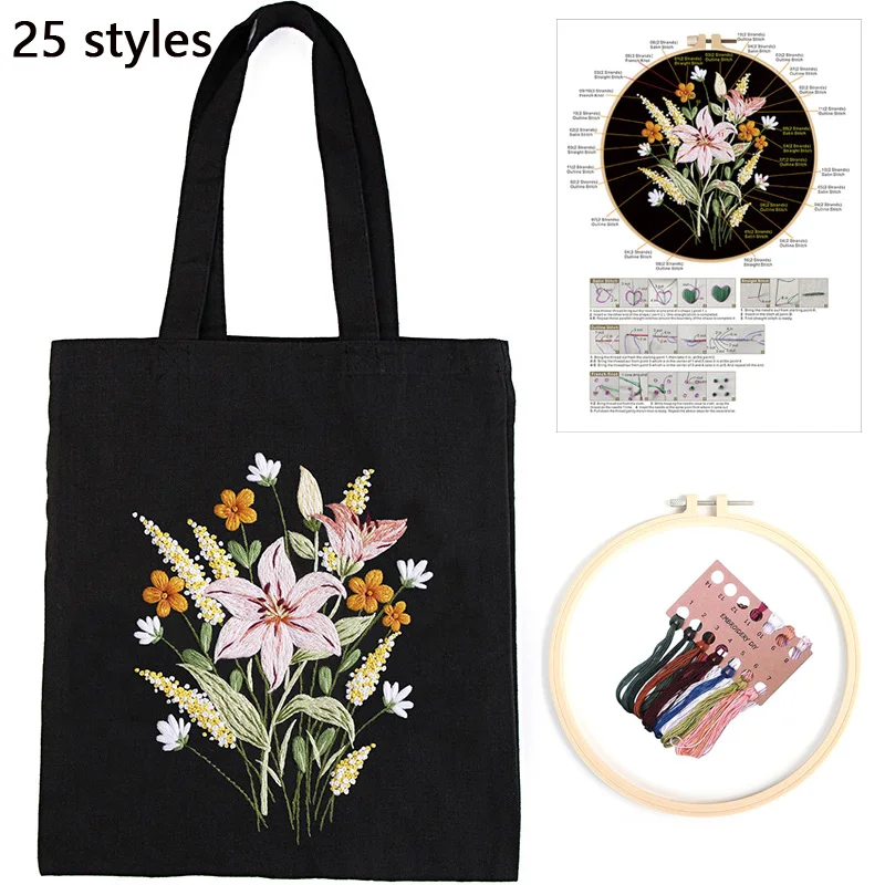 Beginner Embroidery Tote Kit 1
