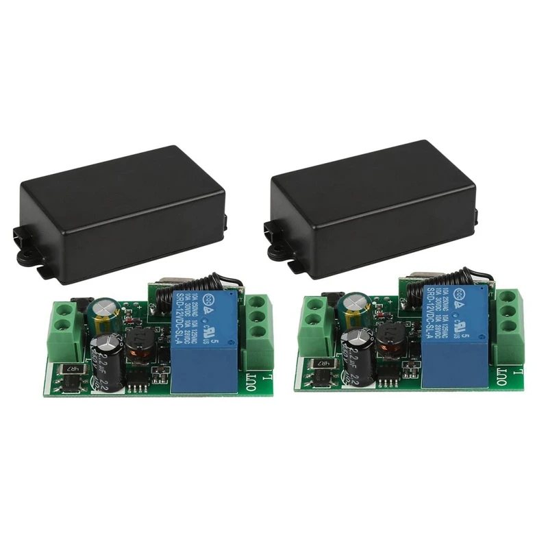 

2X Universal 433 Mhz AC 220V 1 Channel Remote Control Switch Mini Wireless Relay Receiver Module