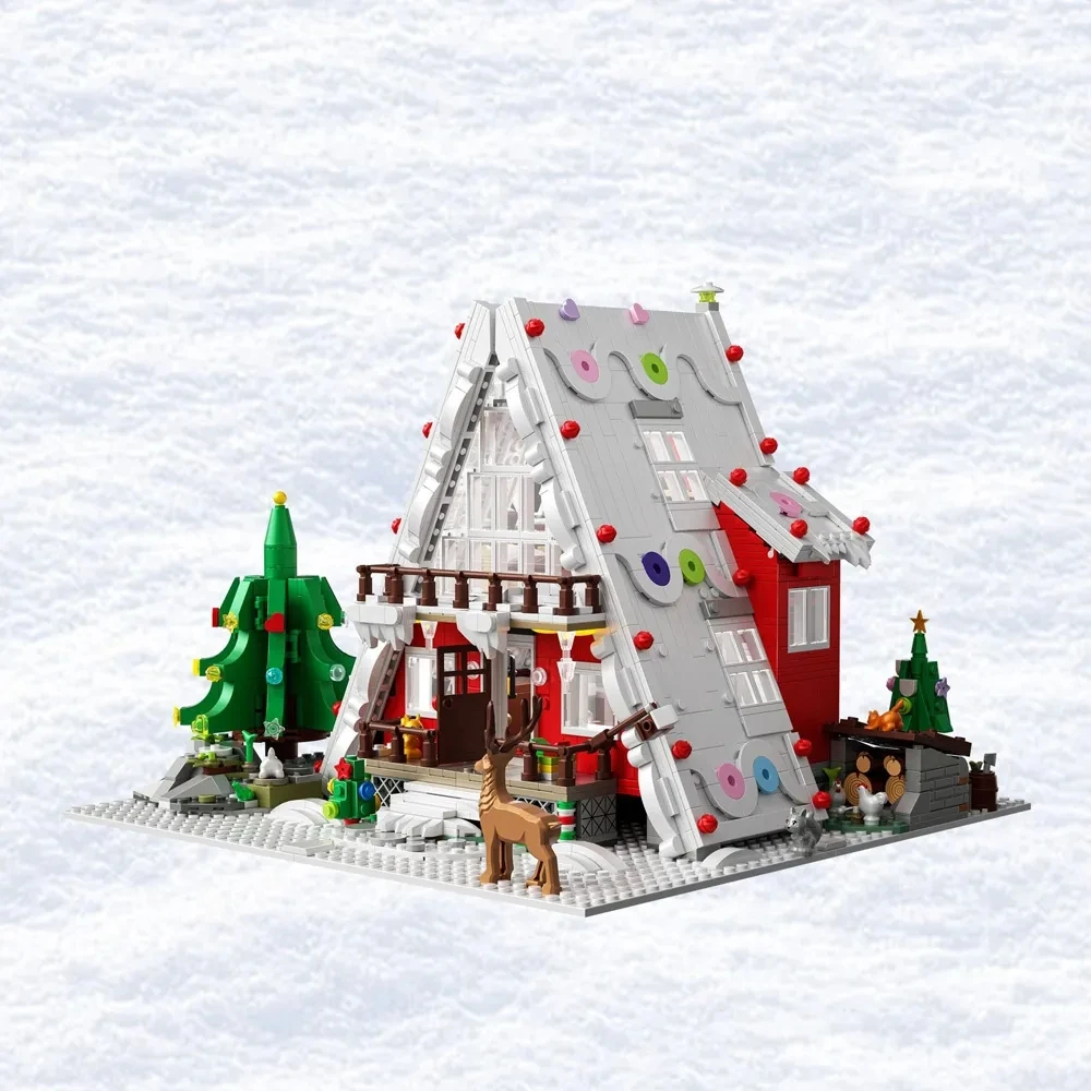 2023 City Creativity Winter Village Fantasy Christmas Cabin Mini Building Blocks Mattoni Mattoni Giocattoli Per Bambini