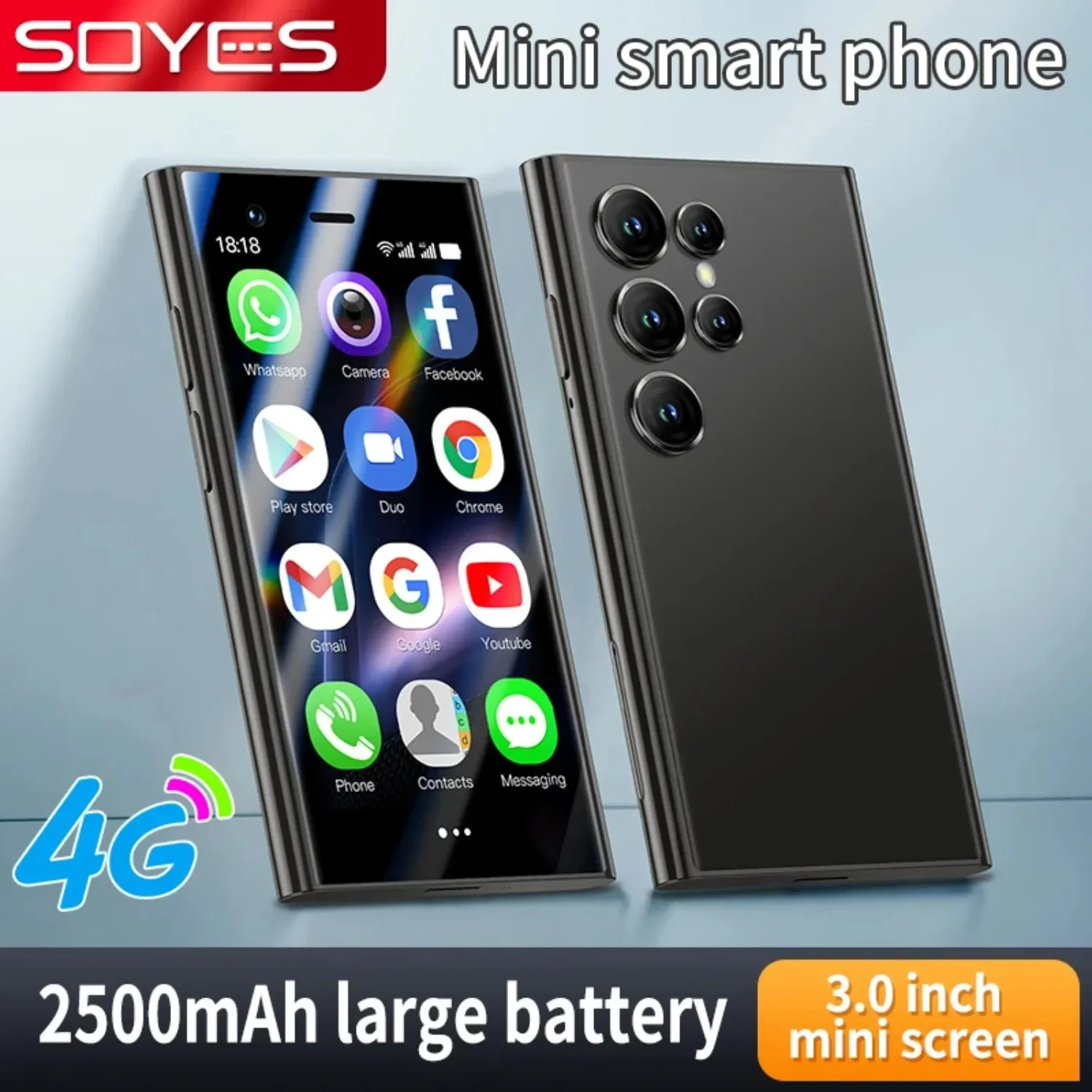 SOYES S24 Pro Max 4G Mini Smartphone Android 8.1 Dual SIM Standby 3 inch HD 2GB+16GB 2500mAh Chargers From Various Countries