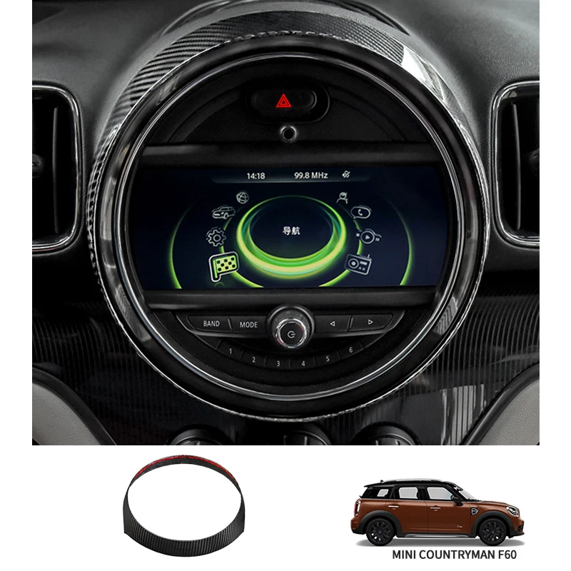 Carbon Faser Stil Auto Multimedia Control Knob Knopf Rahmen Abdeckung Trim  Fit für Mini Cooper F55 F56 F57 Fließheck 2014-2021 - AliExpress