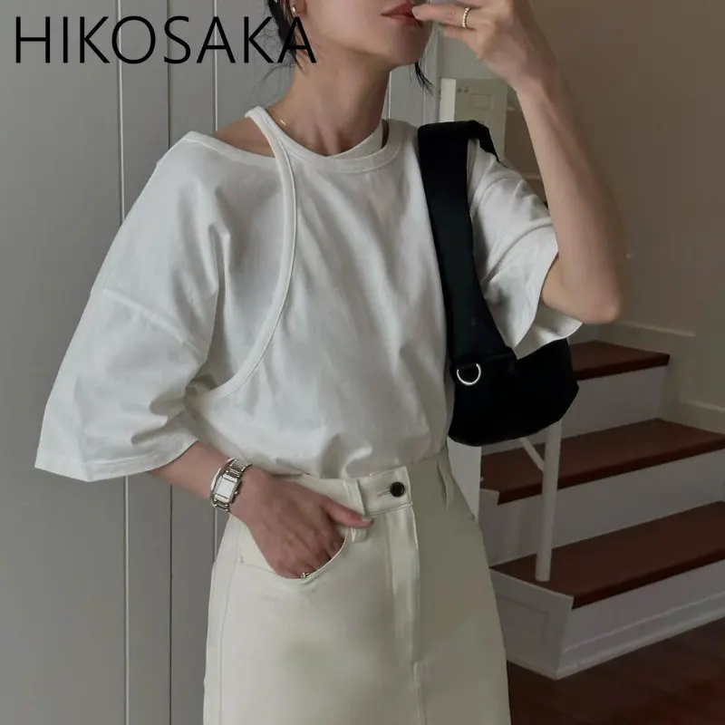 Japanese Irregular Zipper T-Shirt main image 1