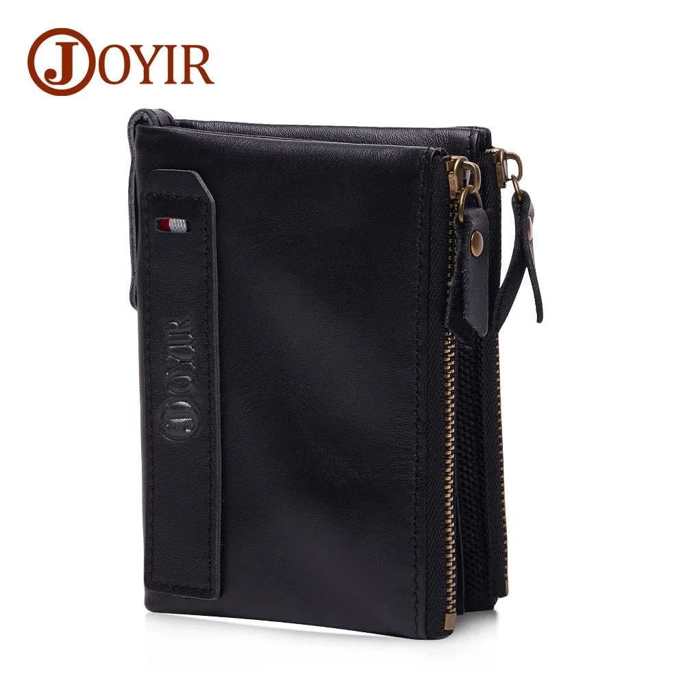 

Men Wallets Genuine Leather Wallet for Credit Card Holder Zipper Small Wallet Man Leather Wallet Short Coin Purse Rfid New