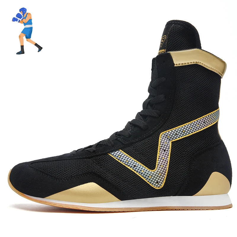 

Professional High Top Men Boxing Wrestling Shoes Sanda Training Breathable Boy Boxer Wrestling Training Flighting Snekaers