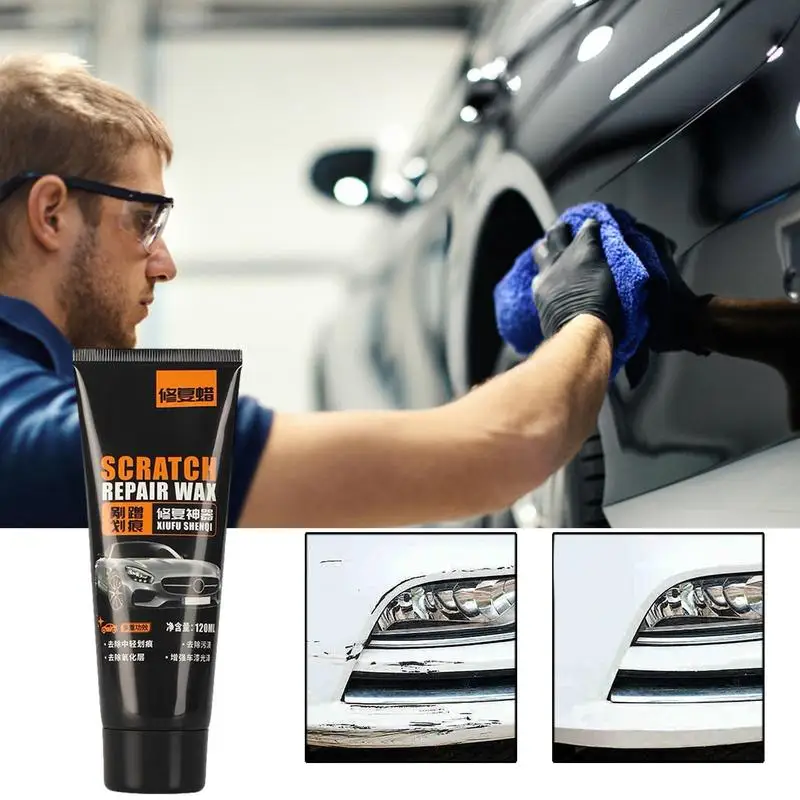 120ml Car Scratch Remover Wax High-Gloss Shine Wax Auto Polish Paint Restorer Car Cleaning Supplies for Vehicle Motorcycle