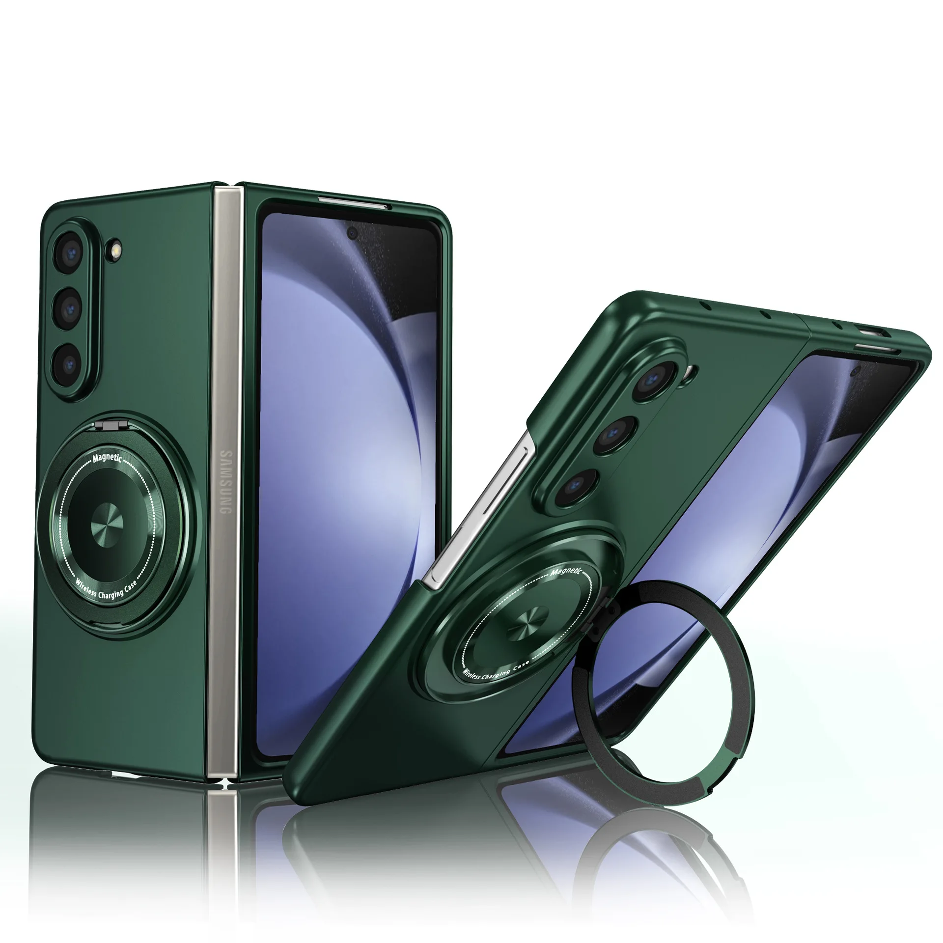 Magnetic Wireless Charging Case with 360° Rotating Stand Holder - Protective Cover