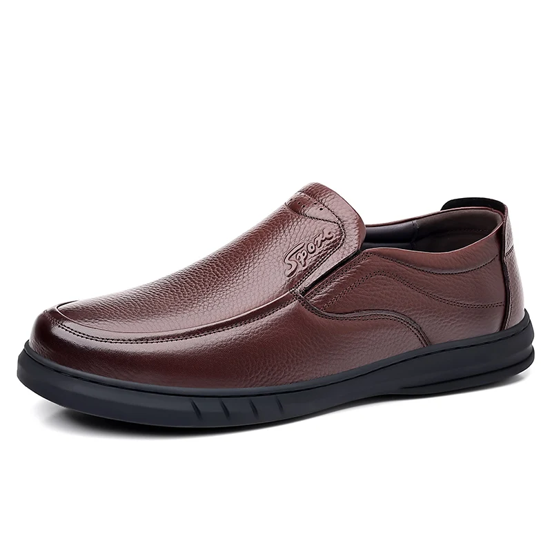 

Туфли мужские из натуральной кожи, роскошные брендовые, мягкая подошва, лоферы, рабочая обувь, повседневные Нескользящие, для улицы