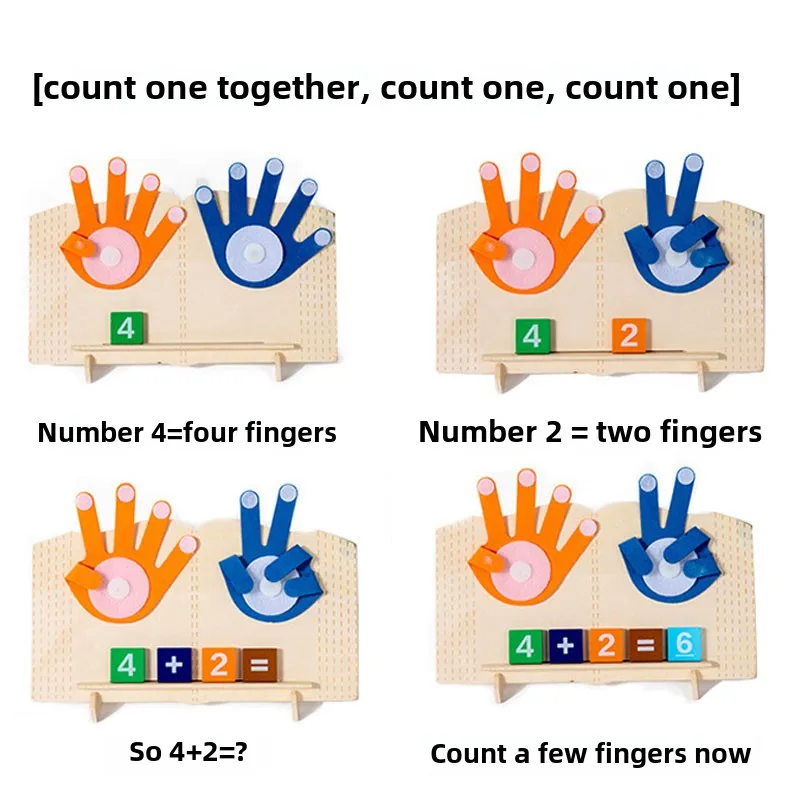 Wooden Toddler Montessori Math Toys Finger Arithmetic Toy Children Counting Early Education Learning Game for Kids Intelligence