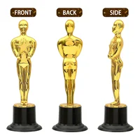 12 Pack Plastic Gold Award Trophies for Party Decorations, Party Favors, Movie Night Party Favor, School Award 2