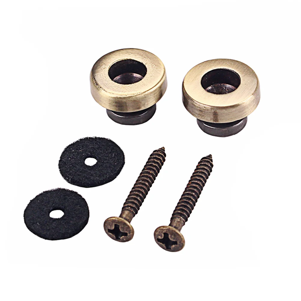 

Guitar Safety Metal with Screws Gasket Strap Locks Strap Buttons for Guitar Replacement Folk Acoustic Electric