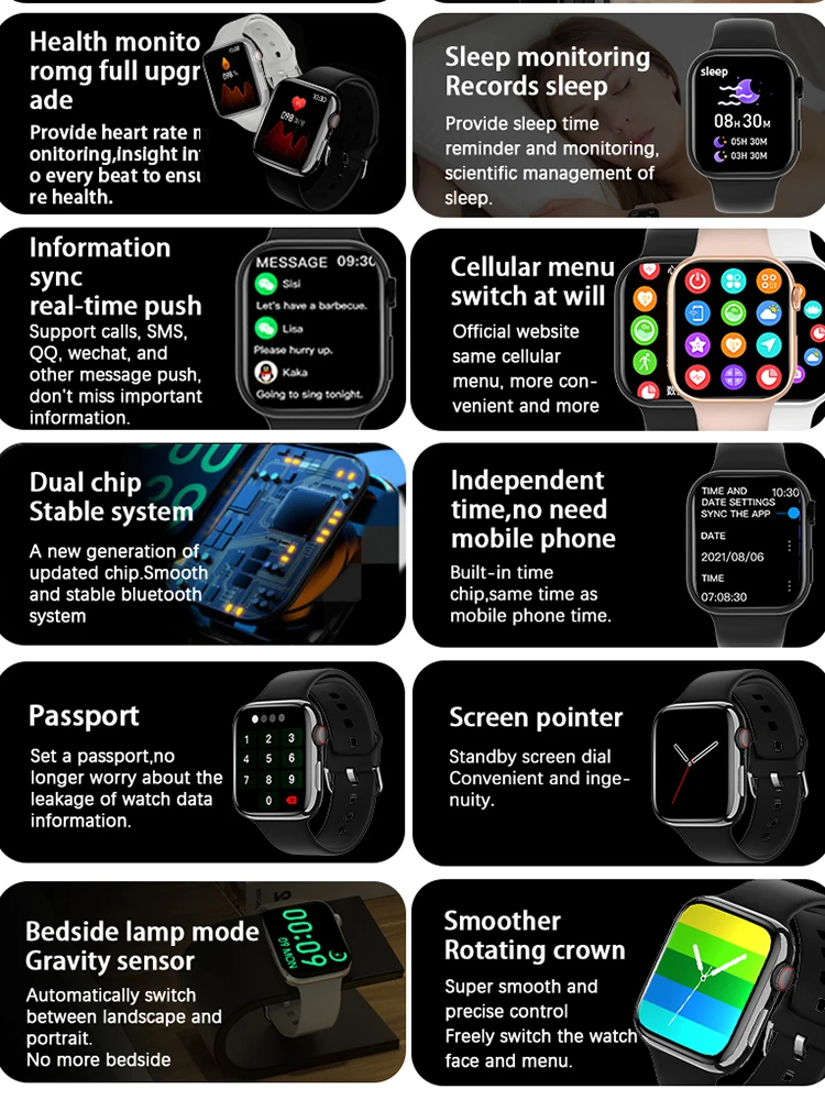 Ʈ ġ HK9  ø 8  NFC AMOLED ũ Smartwatch   ȭ     ð