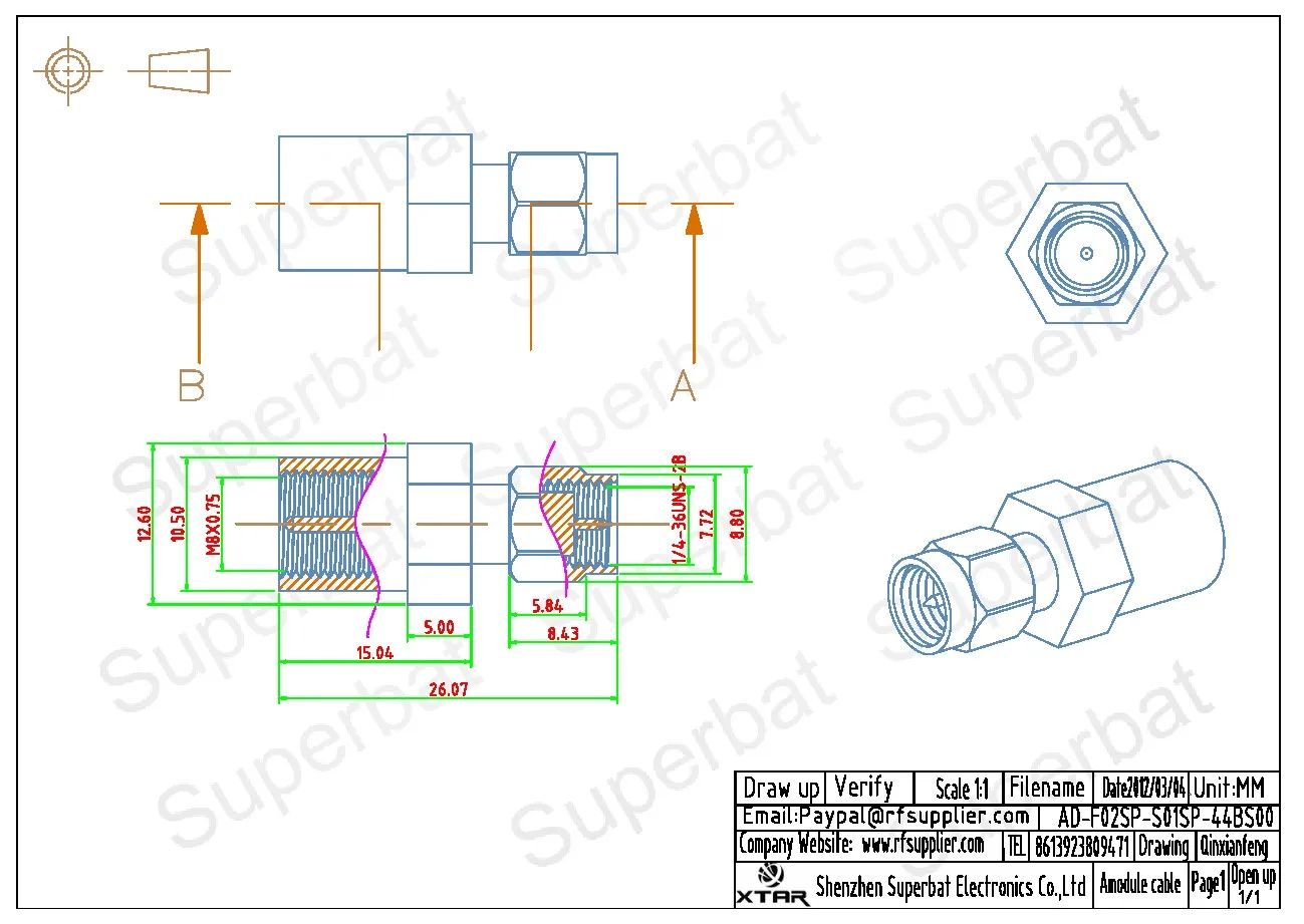 RF Antenna Coaxial Connector Adapter for Signal Booster