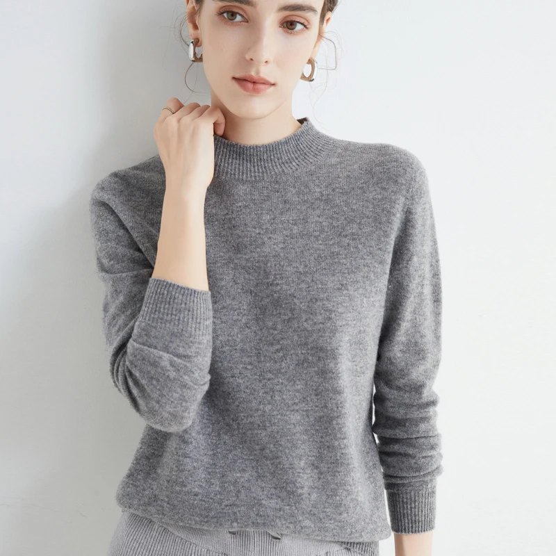 100% Merino Wool Cashmere Sweater Women Knitted Sweater Turtleneck Long Sleeve Pullovers Autumn Winter Clothing Warm Jumper Tops 3
