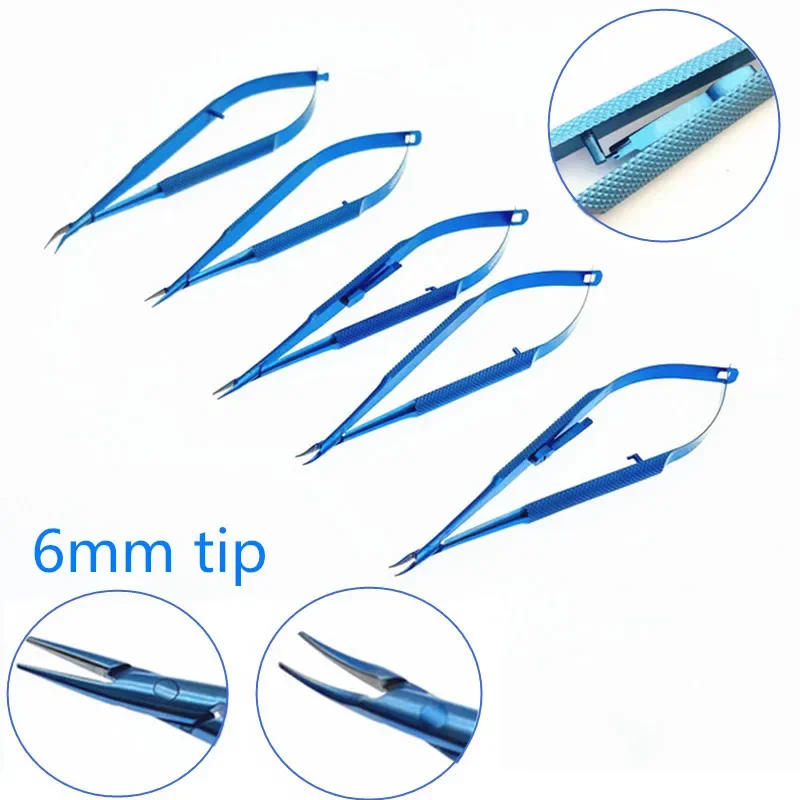 

Castroviejo Needle Holders 6mm Tip Titanium Ophthalmic Tweezer Dental Forceps Holding Tool Eye Instruments