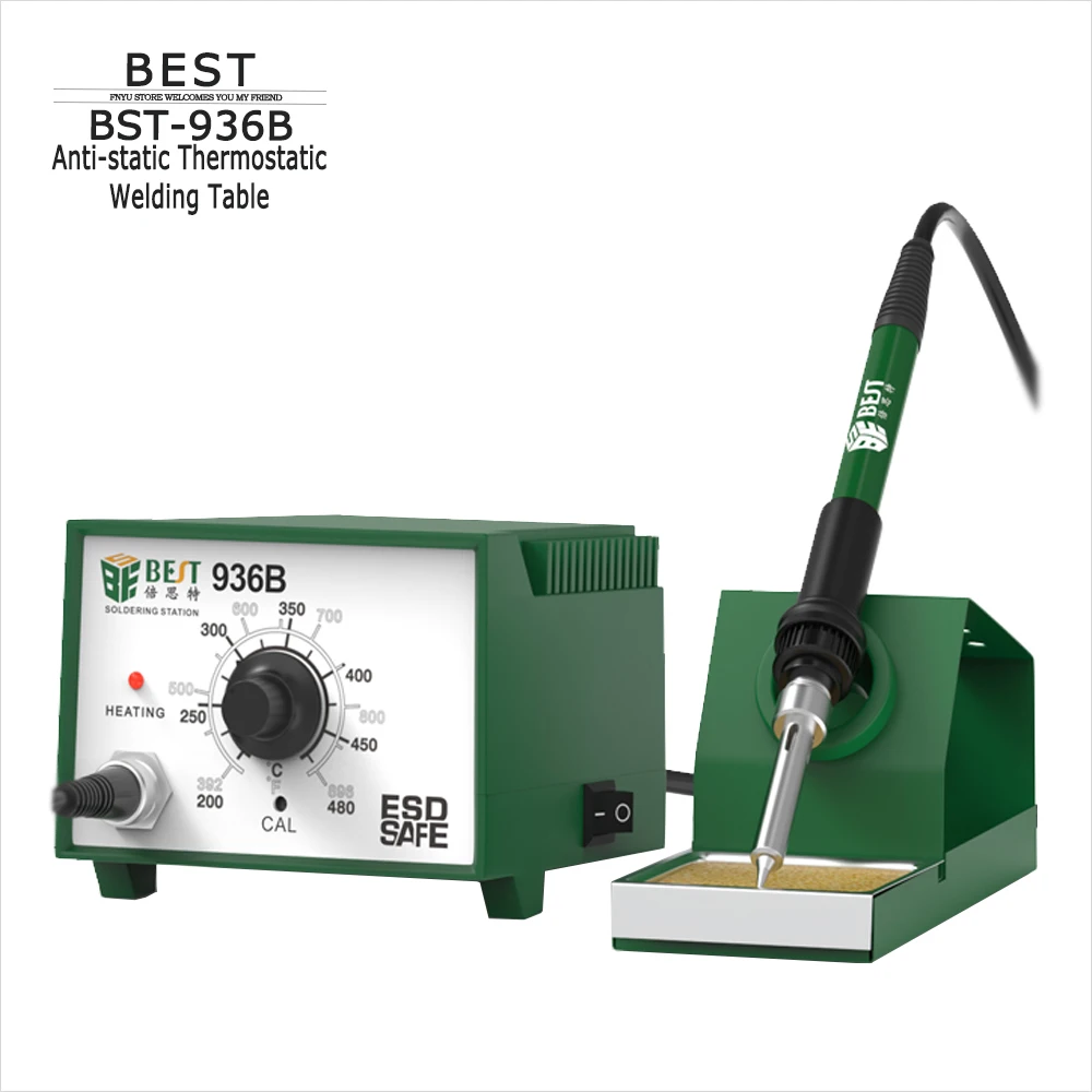 

Lead-free Soldering Station BST-936B Anti-static Knob Adjustment Thermostatic Welding Table 45W Electronic Solder Repair Tool