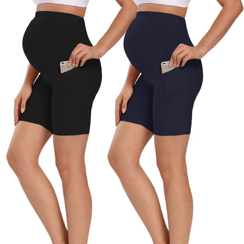 Summer Maternity Leggings Woman Mini Yoga Fitness Sports High Waist Belly Pregnant Pants Slim Fashion Shorts 4