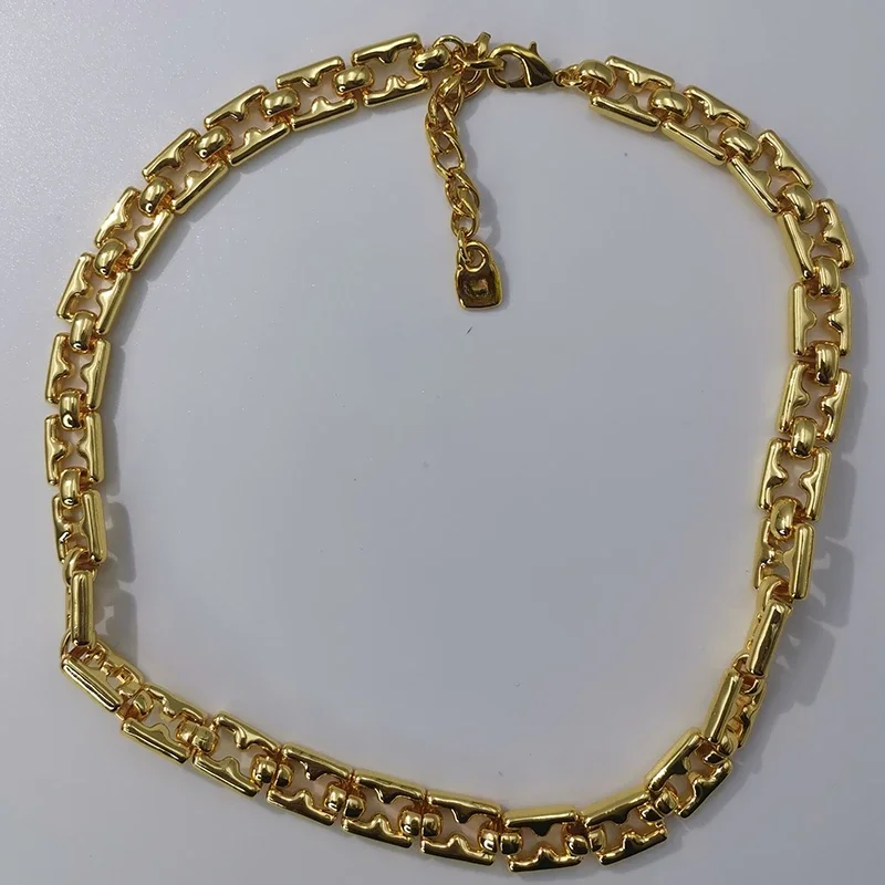 

Уникальное геометрическое ожерелье в европейском и американском стиле с металлическим покрытием в стиле панк-рок