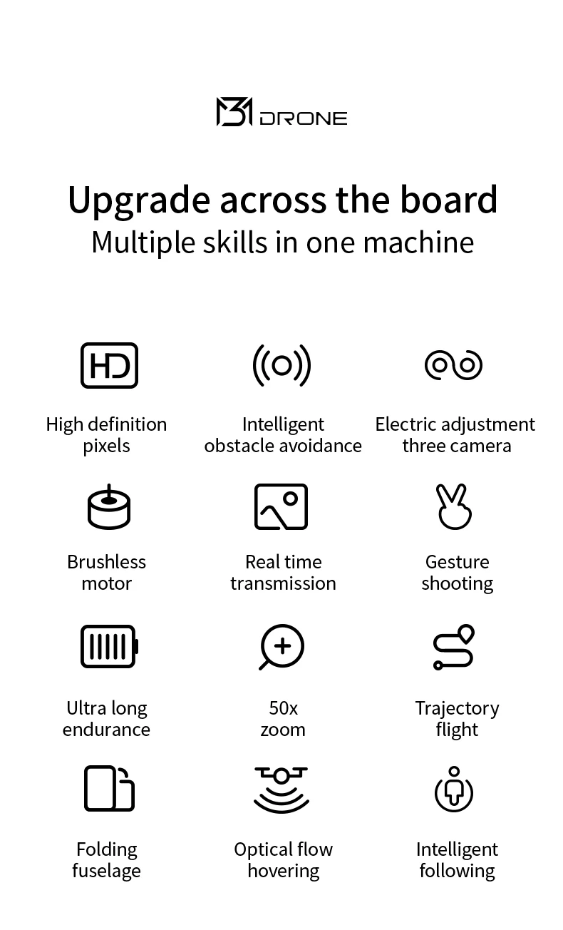 New M3 Drones 8K Brushed APP Mobile Phone Control Battery Life Time OF About 12 Minutes Positioning With Optical Flow Toys Gifts