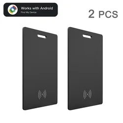 Wireless GPS Locator Card with Waterproof Design and Google Find My App Integration (Black - 2PCS(Android))
