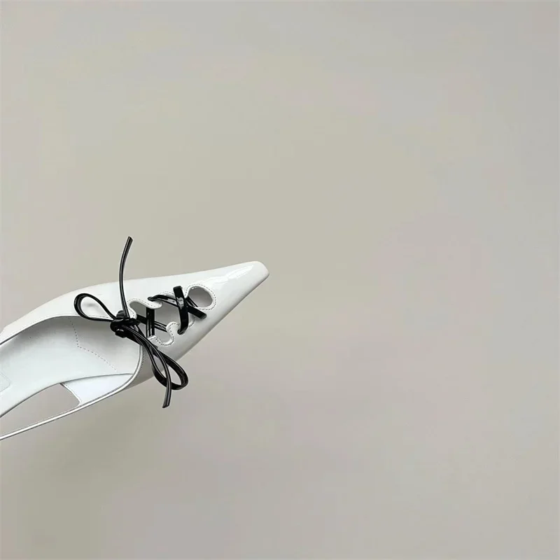 2024 new spring and Summer Lady Bow Baotou sandals pointy stiletto heels