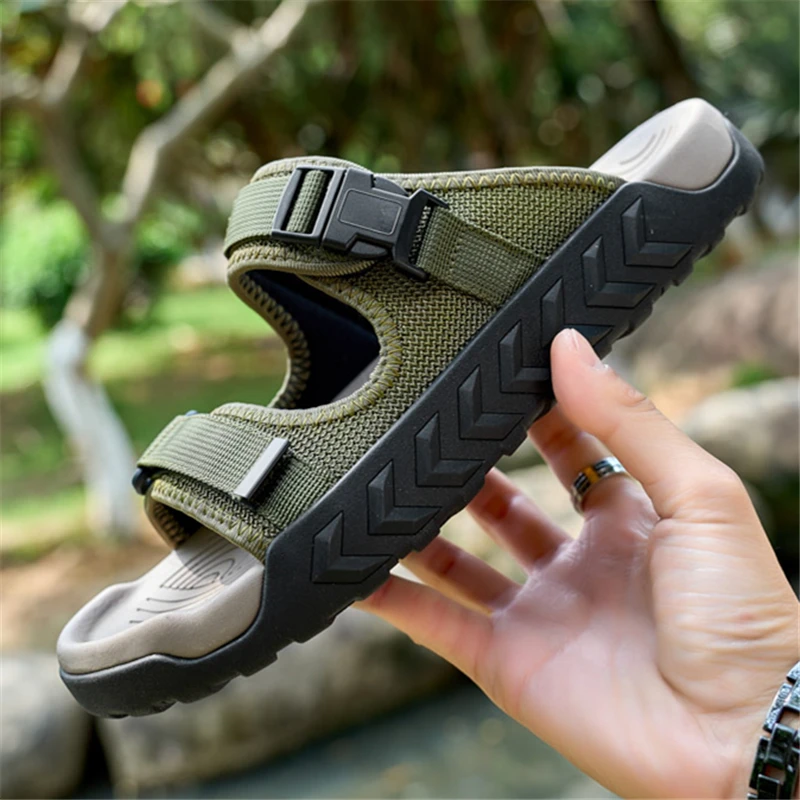 2025 New Men Sports Slippers Outdoor Thick Bottom Breathable Beach ...